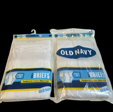 Men’s Old Navy Briefs 6 Pairs Medium White Underwear Lot New Old Stock picture