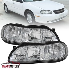 Headlights Fits 1997-2003 Chevy Malibu Replacement Corner Clear Lamps Left+Right picture