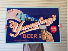 1955 VINTAGE  YUENGLING'S BEER SINCE 1929 PORCELAIN SIGN 30x20