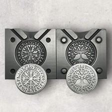 VIKING RUNIC COMPASS - (2 Sided) Graphite Coin Mold picture