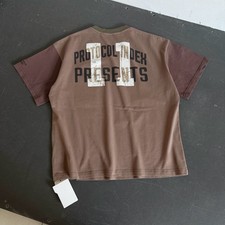Vintage Cracked Number Print Biker Short Sleeve T-Shirt Retro Distressed Top Tee picture