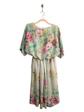 Stunning Vintage Willi of California Floral Midi 1980's picture