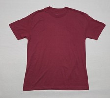 True Classic Men's Crew Neck Shirt Short Sleeve Dark Maroon Size Large  New picture