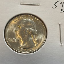 1954 S Washington Quarter Uncirculated  90% Silver US Coin picture