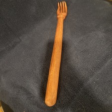 Vintage FOLK Hand Carved Wood Back Scratcher – CARVED HAND picture