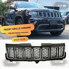 Front Bumper Upper Grille Grill W/ Chrome Trim For Jeep Grand Cherokee 2017-2021 picture