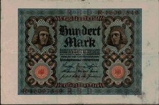 1920 Germany Weimar Republic 100 Mark Banknote picture