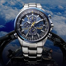 Mens Pilot Aviator Chronograph Watch Stainless Steel Quartz Wristwatch Date picture