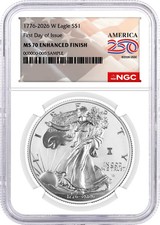 1776-2026 W $1 Enhanced Unc Silver Eagle 250th Liberty Bell Privy NGC MS70 FDOI picture