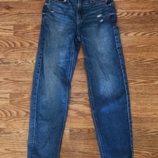 American Eagle Women’s High-Rise Baggy Straight Blue Denim Jeans 00 Regular picture