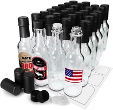 Commercial Grade 30 Pack 5Oz Woozy Glass Hot Sauce Bottles With Labels picture