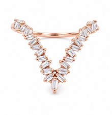 .70CT 14 Rose Gold Natural Baguette Diamond Stackable Ring picture