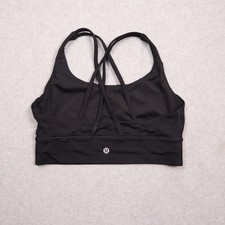 Lululemon Energy Bra Womens 8 Black Strappy Crossback Yoga Athletic Gym Top picture