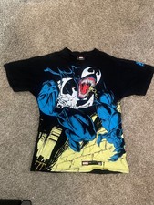 HUF x Marvel Venom Spiderman Black Tee size M  Vintage 90’s  art comics  stuss picture