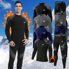 2 Pack Mens Thermal Base Layer Fleece Underwear Set Soft Long Johns Outdoor Warm picture