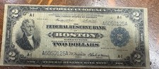 1918 $2 Boston, Massachusetts United States Federal Reserve Large Note 2 Dollars picture