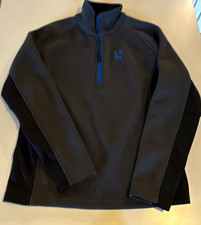 Spyder Men’s M Black 1/4 Zip Mock Neck Pullover Polyester Active MPN 1299048 picture