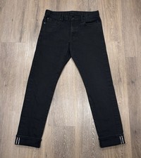 UNIQLO Selvedge Jeans Mens 32x32 Black Slim Straight Mid Rise Denim (Tag 32X34) picture