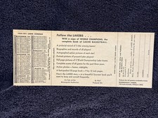RARE 1950-51 Minneapolis Lakers Ticket Brochure/Pocket Schedule, George Mikan picture
