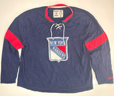 CCM New York Rangers NHL Hockey Lace-Up Sweater Blue/Red Men's Size 2XL picture