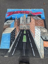 Philadelphia Skyline Hand Painted Canvas 6x7 City Hall Broad St Art picture