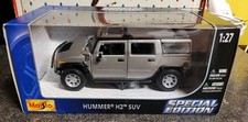 Maisto Special Ed Hummer H2 SUV 1:27 Silver Gray Diecast Car NEW IN BOX 2004 picture