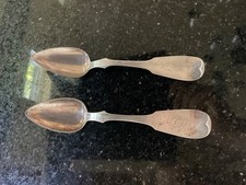 2 Antique G. Gordon Coin Silver Spoons  picture