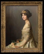 Hand Painted Vintage Lady Portrait Woman Oil Painting Classical Canvas Art Decor picture
