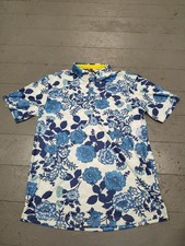 Swannies Golf Bailey Polo Mens M Blue Floral REPREVE Recycled Polyester NWT picture