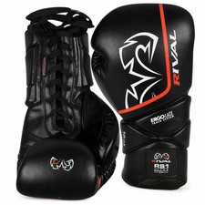 Rival RS1 Pro Fight Lace-Up Boxing Gloves 14oz – Premium Leather Sparring Gloves picture