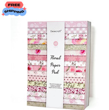 48 Sheets A5 Spring Vintage Floral Scrapbook Cardstock, 200GSM Double Sided Patt picture
