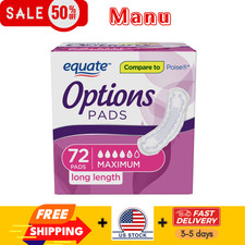 SALE Equate Options Women's Incontinence Pads, Long Length, Size 5, 72 Count picture