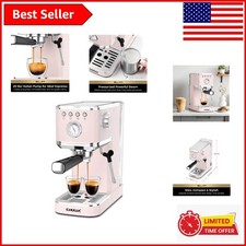 Pink Espresso Machine with Milk Frother - 20 Bar Italian Pump & Fast Heating picture