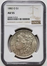 1882 O $1 Morgan Silver Dollar NGC Graded AU 55 - About Uncirculated - AU55 picture