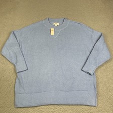 Aerie Sweater Womens XS Monaco Blue Ribbed Fuzzy Soft NEW picture