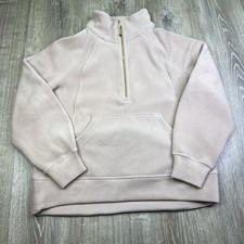Lululemon Scuba Tumbled Fleece Funnel-Neck Half Zip Adaptive Pink/Gold M/L picture