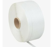 Polypropylene Strapping 3/8 Inch 9mm SAMS White 12,000 ft Roll Machine Grade 8x8 picture