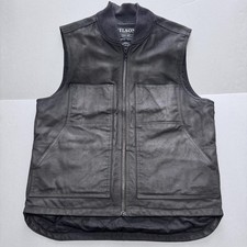 Filson Tin Cloth Insulated Work Vest Mens M Black Quilted PrimaLoft Workwear picture