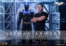Hot Toys Batman Armory Bruce Wayne 1:6 Set MMS702 LED The Dark Knight Rises picture