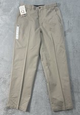 NWT Haggar Work To Weekend Khaki Classic Fit Pleated Pants 34X32 Beige MSRP $60 picture
