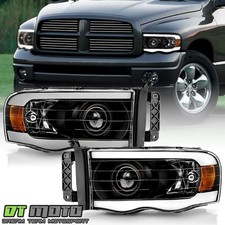 For 2002-2005 Dodge Ram 1500 2500 3500 LED Tube Projector Headlights Headlamps picture