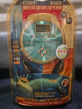 Vintage COBY MP-CD950 Wireless Car MP3/CD Player + Headphones, original package picture