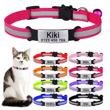 Reflective Customised Cat Collar Adjustable Personalize ID Tag For Pet Cat Puppy picture