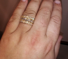 stunning lab created diamond prazana discontinued 1.25ct round/baguette ring picture