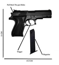 Shivraj Kids Toy Pistol with 6mm Plastic BB Balls Spring Action Age 8+ picture