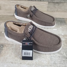 Hey Dude Wally Paisley Shoes Sz 12 Chocolate White Casual Walking Slip On Loafer picture