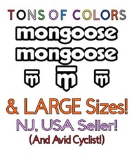 5 Piece Mongoose OUTLINE Vinyl Decal Set Many Colors/SzsDowntube-Forks-Head Tube picture