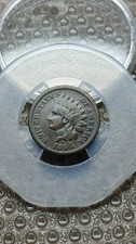 1864 L on Ribbon Pointed Bust Indian Head Cent Penny Nice VG+               D782 picture