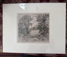 Robert Nisbet , RI artist, Rare etching at the swimming hole picture