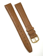 Genuine NOS Gucci 16mm x 14mm Tan Brown Leather Watch Band Strap picture
